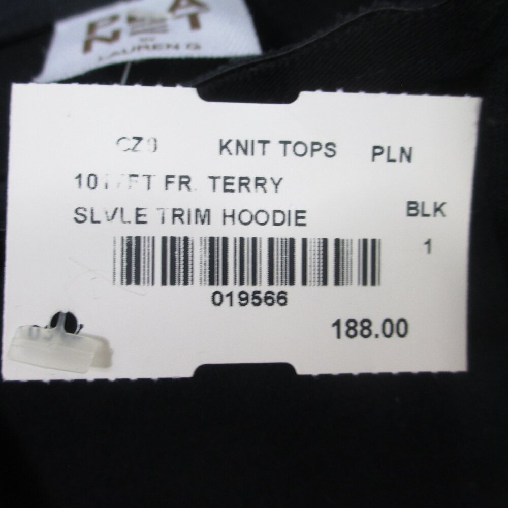 NWT Planet by Lauren G Top Women Black Size 1 Cotton Vegan Leather Trim USA - Picture 7 of 9